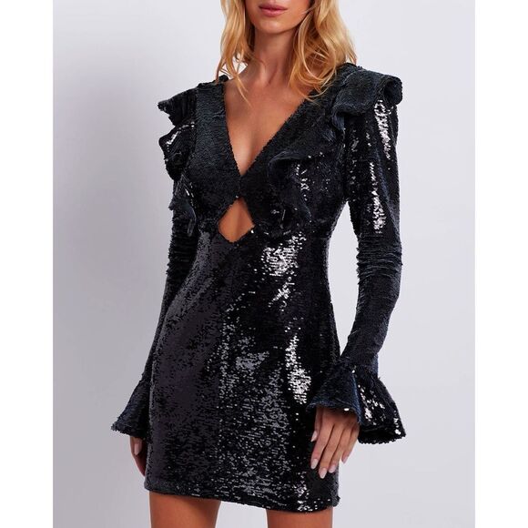 PatBO Cut Out Sequin Mini Dress - Picture 1 of 13